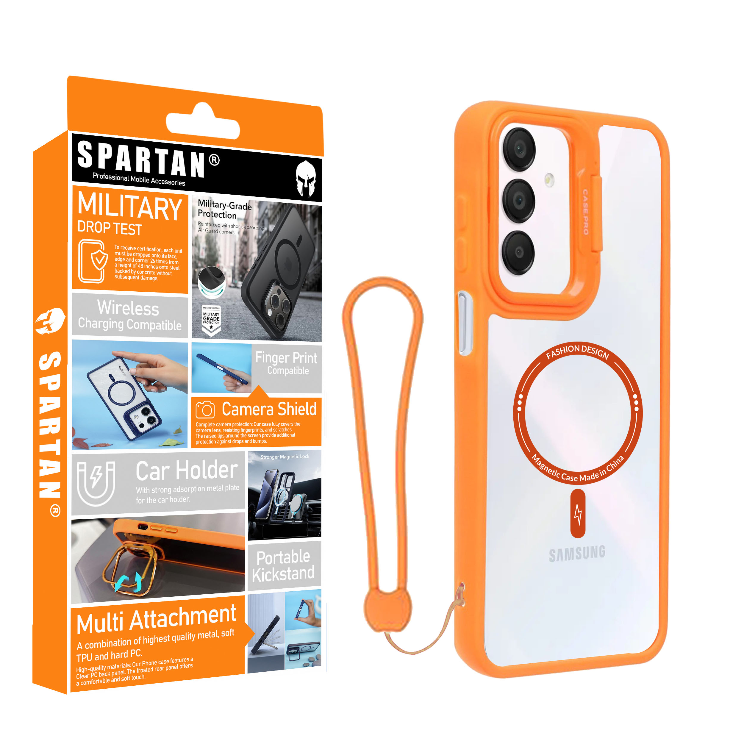 کاور اسپارتان مدل Case Pro Magnetic Apple Strap مناسب برای گوشی موبایل سامسونگ Galaxy A16 به همراه بند